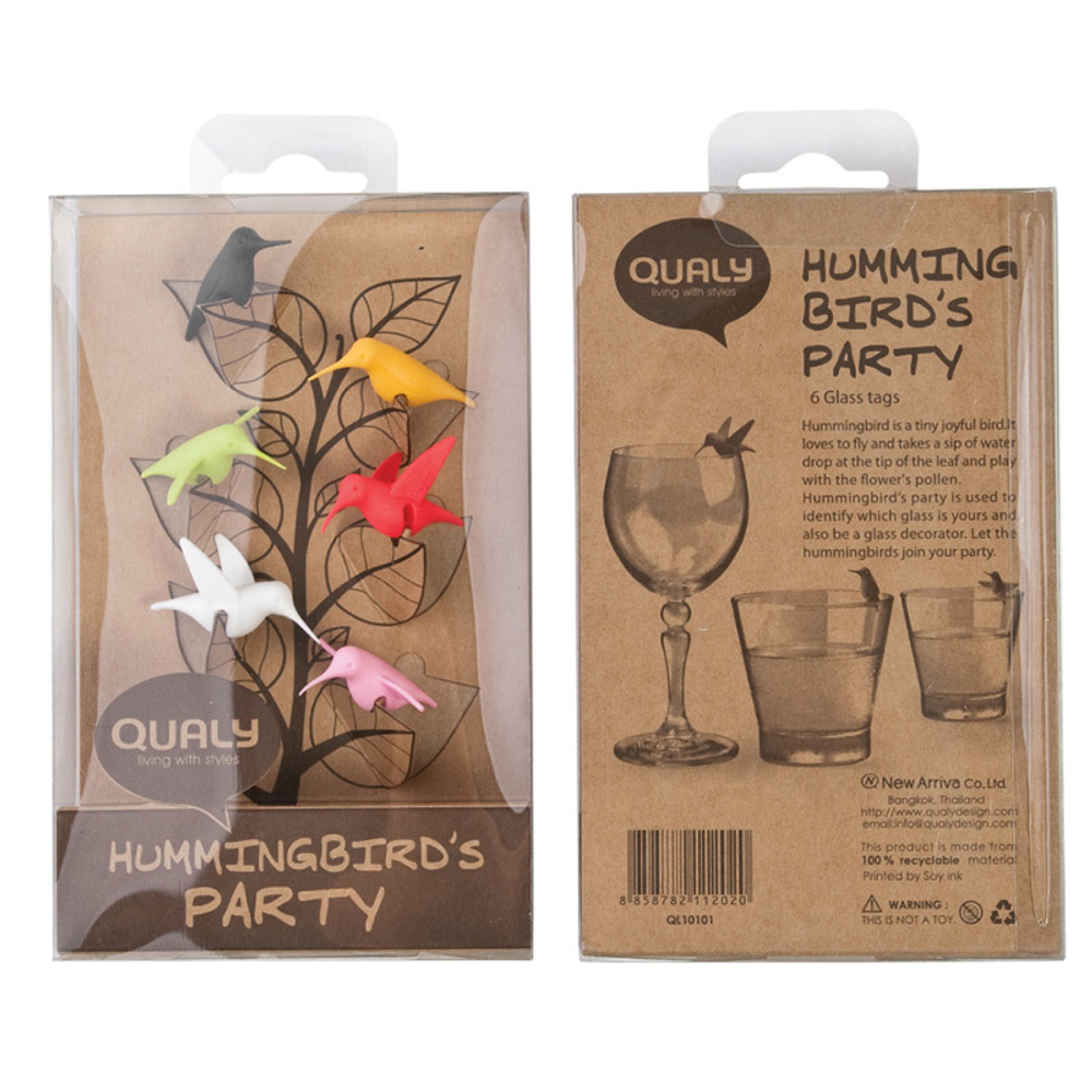 Маркеры для бокалов Humming Bird 6 шт. Qualy