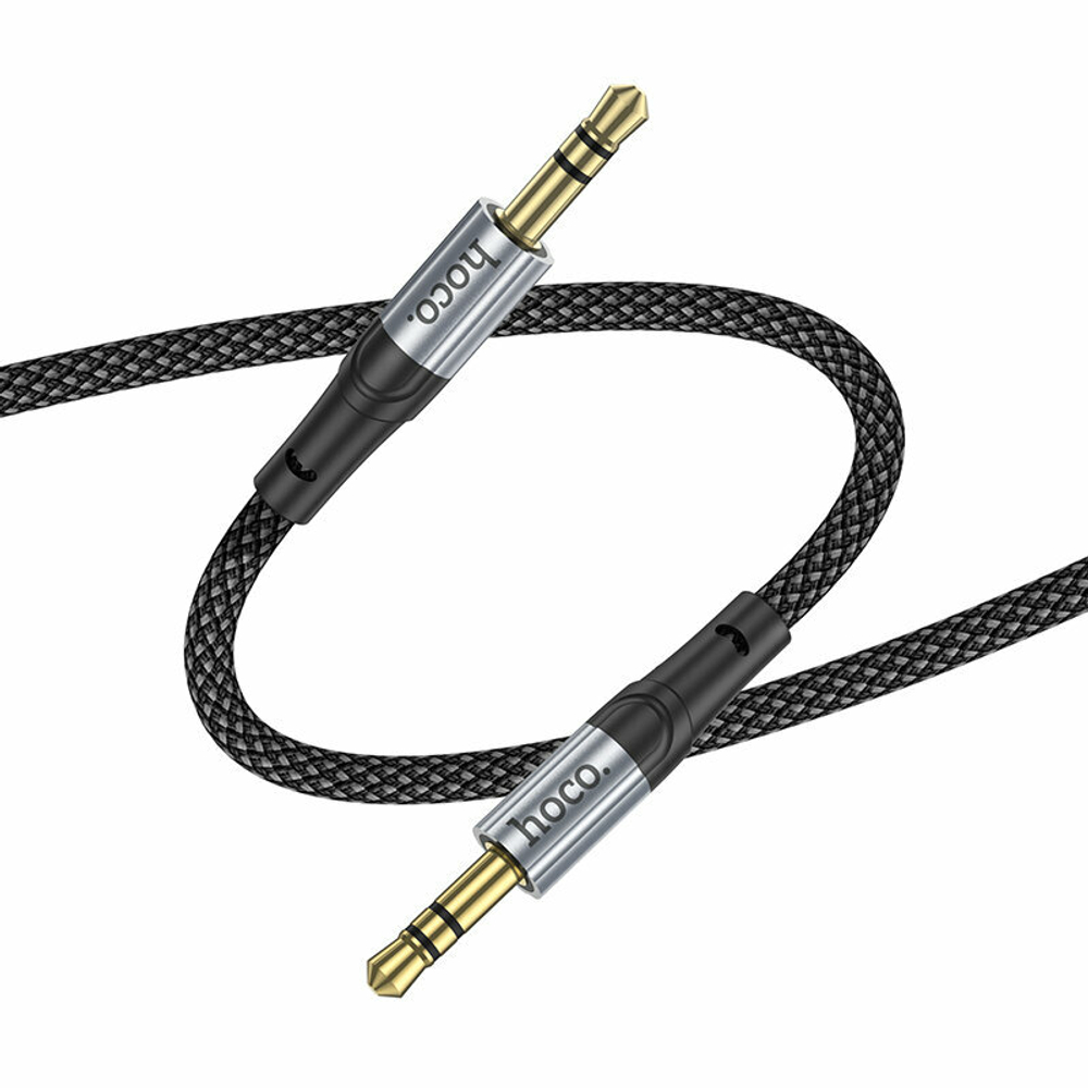 Кабель AUX, Jack 3,5mm(m) - Jack 3,5mm(m) HOCO UPA26, Fresh, 1.0м, цвет: чёрный