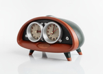 Настольные часы «Гараж 59» (Garage 59) - ретро-дизайн 50-60-х годов, ручная работа, два циферблата, хром, лак