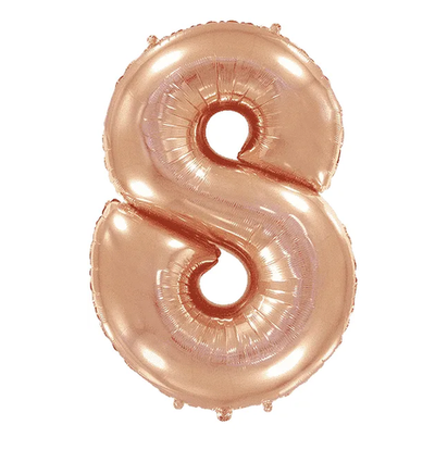 Шар фольга Цифра 8 Rose Gold Розовое Золото 102 см с гелием