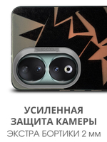 Дизайнерский чехол из пластика для HONOR 90 (не PRO!) с усиленной защитой камеры и глянцем