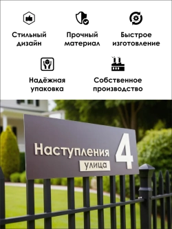 Адресная табличка на дом с объемными буквами