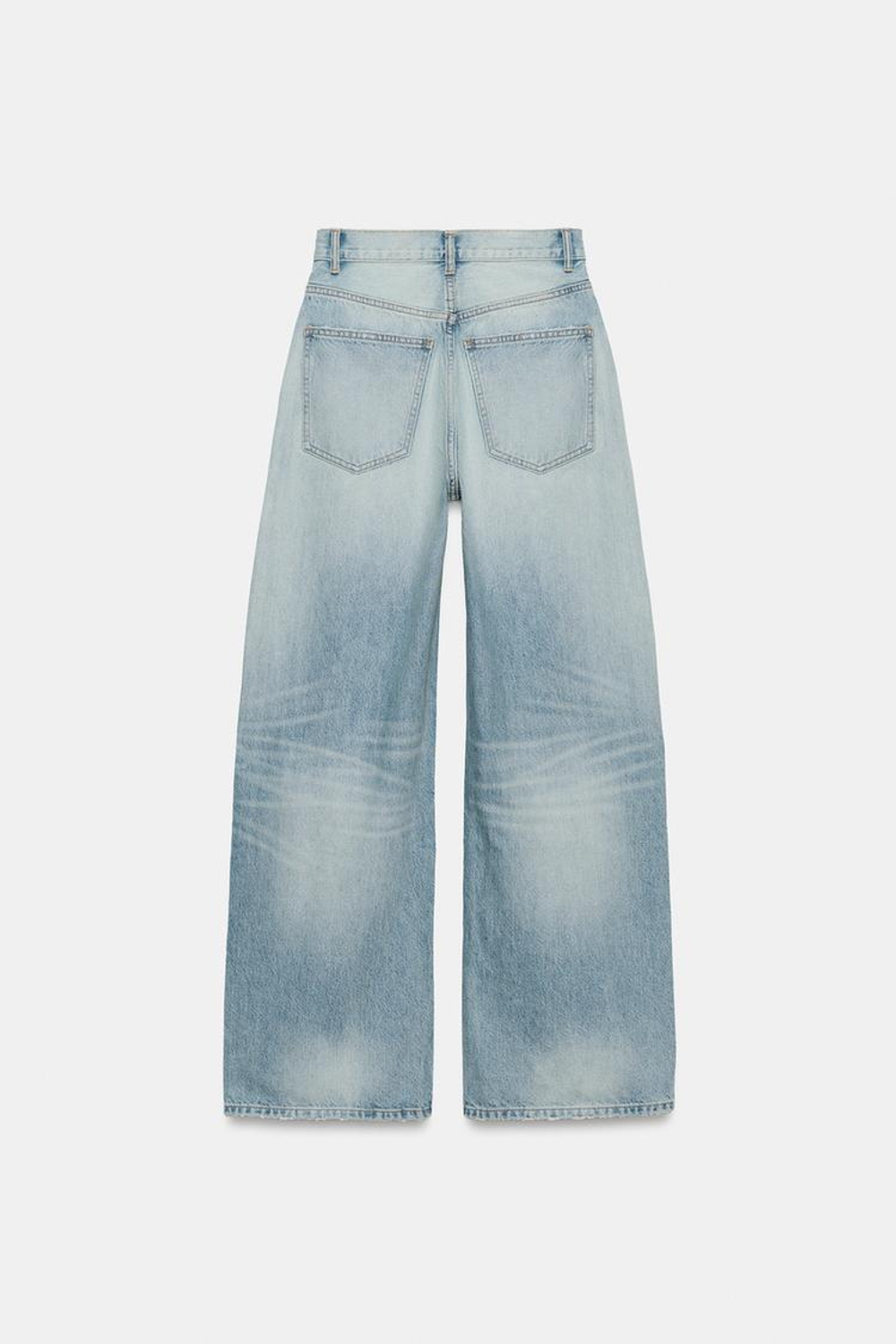 ZARA ДЖИНСЫ TRF EXTRA WIDE-LEG С ВЫСОКОЙ ПОСАДКОЙ, ГОЛУБОЙ