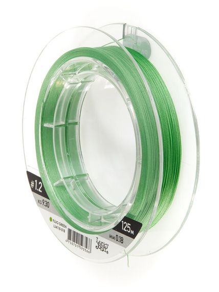 Леска плетёная Lucky John Vanrex х8 BRAID Fluo Green 125 м, 0,18 мм