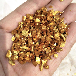 Золотая стеклянная крошка Gold, фракция 3-6мм, 100гр