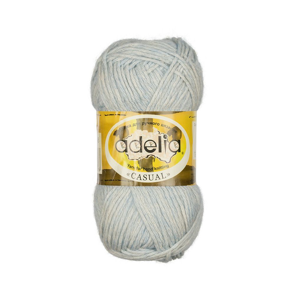 Пряжа Adelia Casual / уп.10 мот. по 50г, 130м, 08 голубой Пряжа Adelia Casual / уп.10 мот. по 50г, 130м, 08 голубой