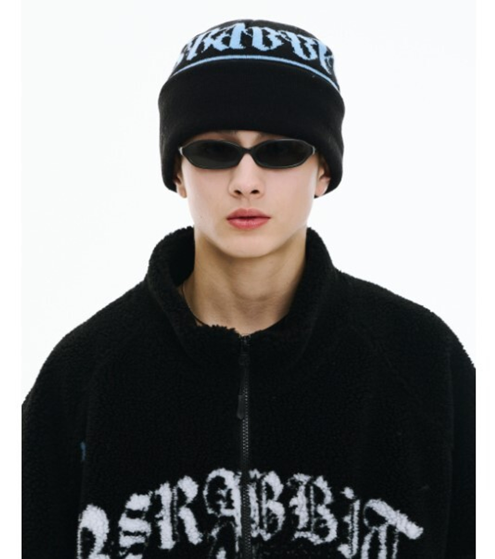 Шапка BSRabbit LOGO PATTERN BEANIE BLACK