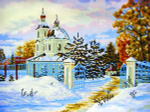 "Первый снег"-10434 канва с рисунком