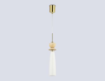 Подвесной светильник с травертином 1*G9 LH75365 GD/WH золото/белый High Light Ceramo Modern Ambrella