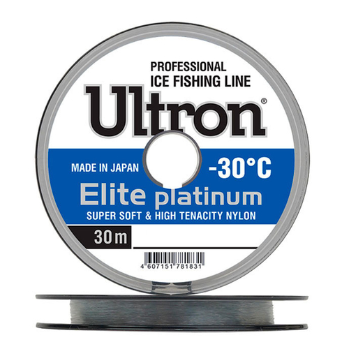 Леска ULTRON Elite Platinum 0,16 мм., 3,1 кг, 30 м, серебряная