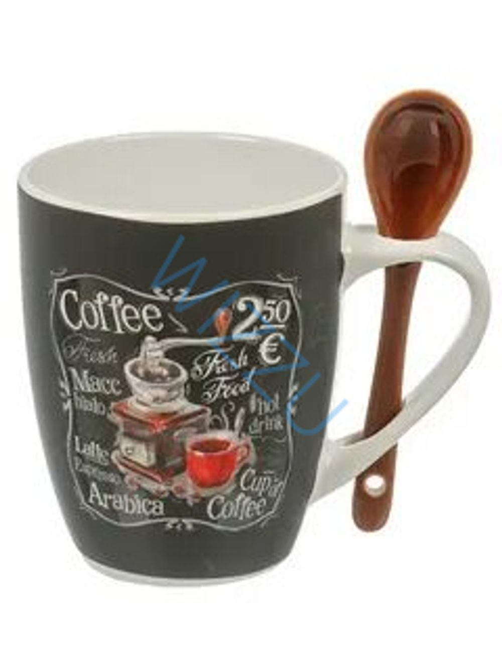 Кружка сложкой "Coffee" (микс) (х48)