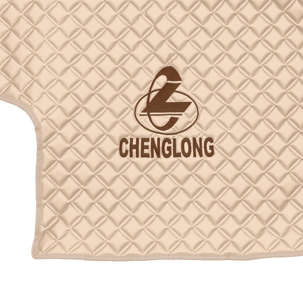 Ковры CHENGLONG (экокожа, бежевый, бежевый кант, коричневая вышивка)