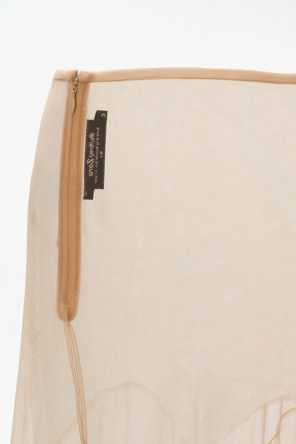ZARA X JOHN GALLIANO АСИММЕТРИЧНАЯ ЮБКА ИЗ ТЮЛЯ С ЦВЕТОЧНЫМ ПРИНТОМ — LIMITED EDITION, БЕЖЕВЫЙ