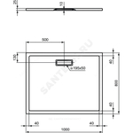 Поддон душевой акрил прямоугольный ULTRAFLAT NEW 1000х800х25 Ideal Standard T446801