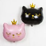 Шар (22"/56 см) Фигура, Котенок Принцесса, Черный