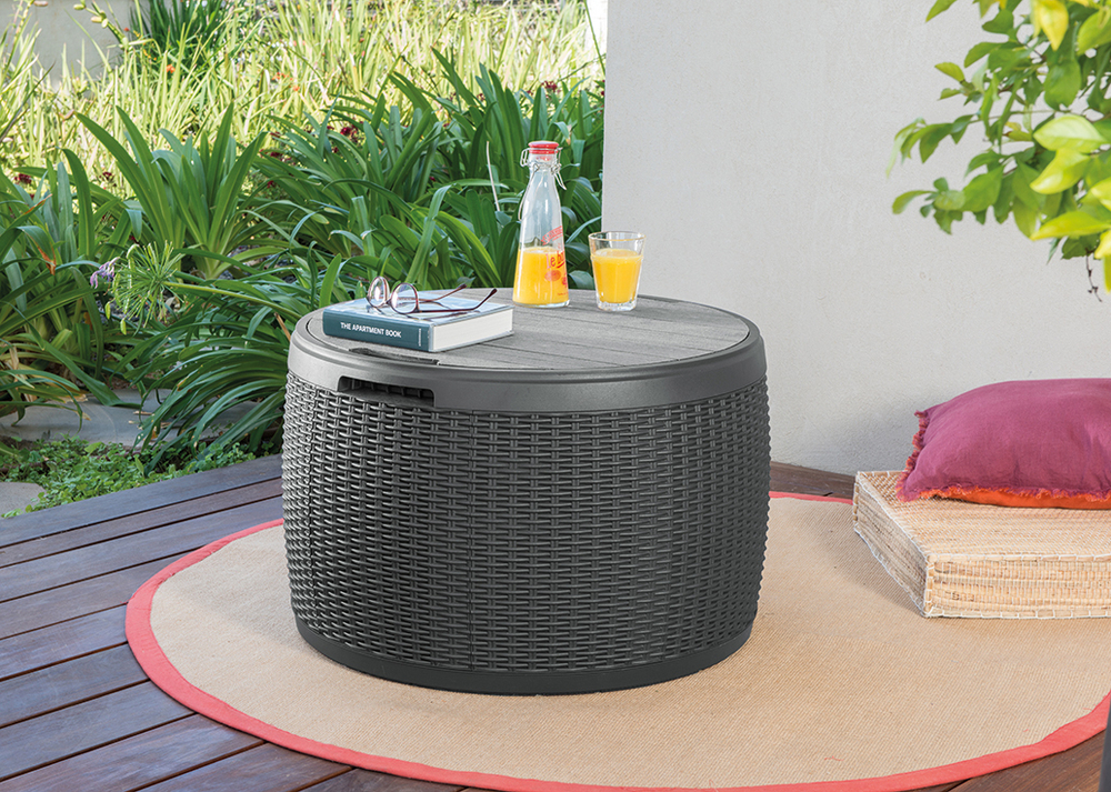 Столик - ящик под ротанг Keter Circa Rattan grey