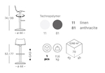 Стул барный пластиковый Scab Design Day Up, хром, антрацит