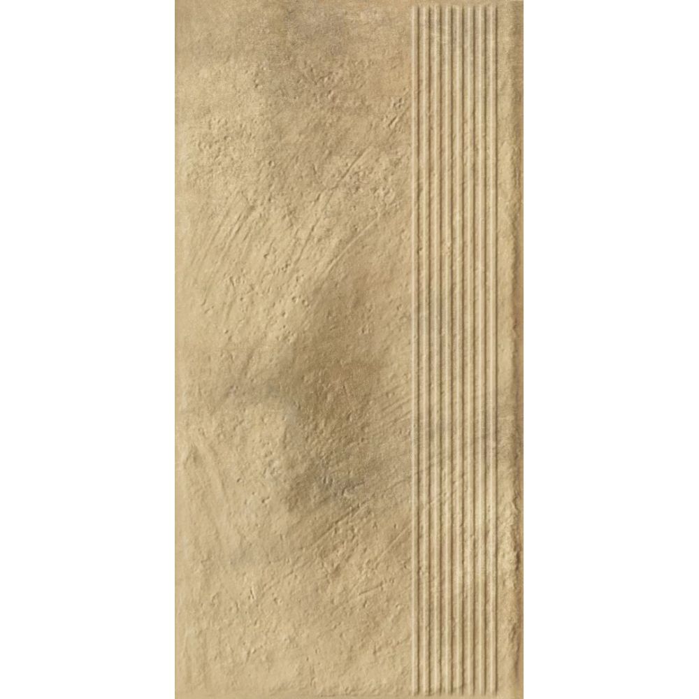 Paradyz Eremite Sand - Ступень простая структурная с насечками 300x600