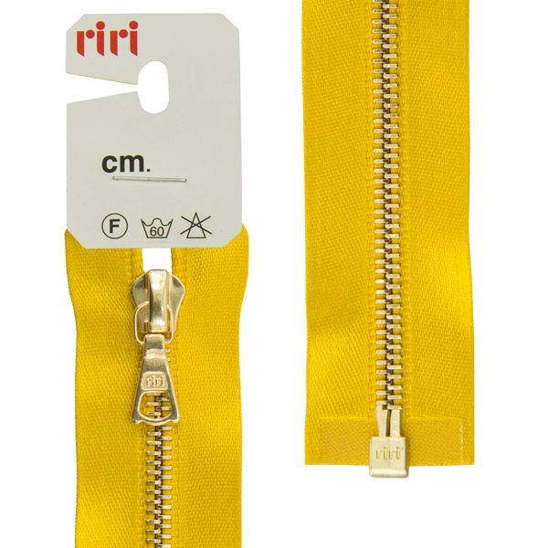 Молния металл RIRI Т4 (4 мм) 1 зам., разъем., 65 см, Gold, атласная тесьма, цв.5339, горчичный, 1 шт