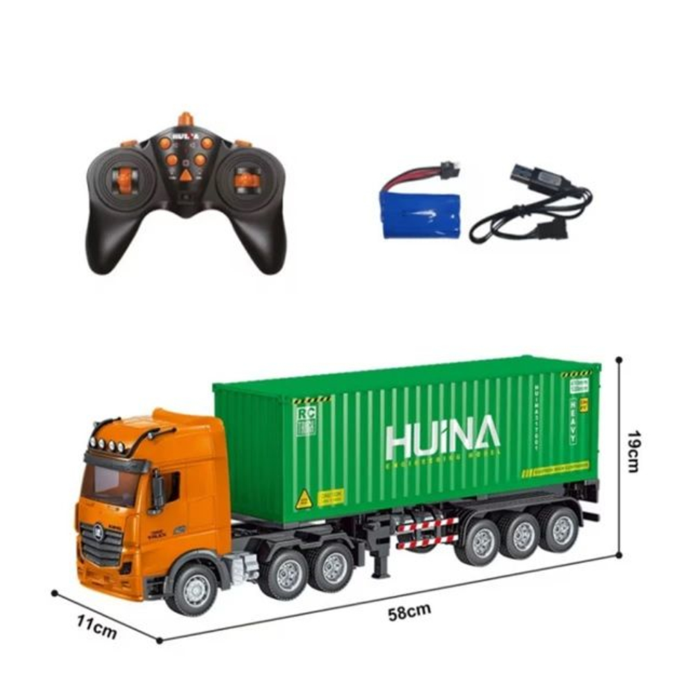 Радиоуправляемый контейнеровоз грузовик Huina hn1317 , 9Ch 57cм 1:18