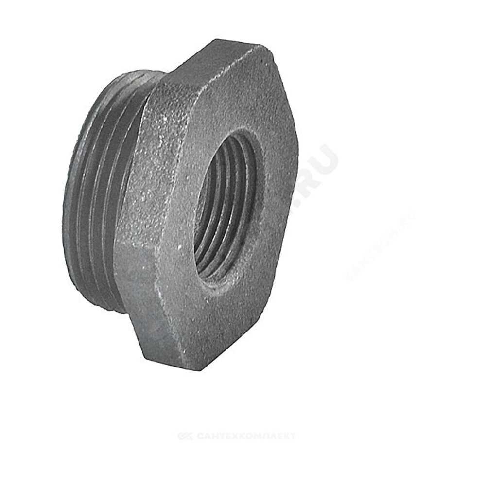 Заглушка (пробка) проходная 1 1/4"x1/2" правая резьба для чугунных радиаторов QLCX