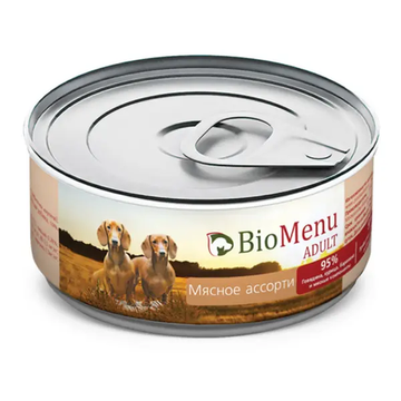 BioMenu Adult влажный корм для взрослых собак Мясное ассорти, в консервах - 100 г