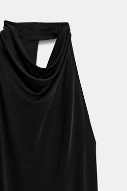 ZARA ПЛАТЬЕ С АСИММЕТРИЧНЫМ РУКАВОМ — ZW COLLECTION, ЧЕРНЫЙ
