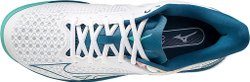 Мужские кроссовки теннисные Mizuno Wave Exceed Tour 5 CC- white/moroccan blue/turquoise