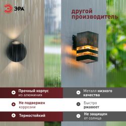 Светильник декоративный настенный светодиодный ЭРА WL11 BK 2х1Вт 3000К IP54 черный для интерьера и фасадов зданий | Фасадная декоративная подсветка