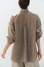 РУБАШКА ОВЕРСАЙЗ В ПОЛОСКУ С КАРМАНОМ — ZARA