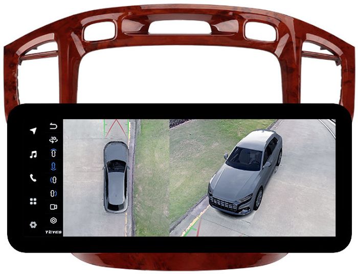 Магнитола для Toyota Highlander 1 XU20 / Kluger / 2000-2007 - Teyes LUX ONE 360 монитор 12.3" 2K QLED на Android 10, Быстрая, CarPlay, 4G SIM-слот, 4 камеры в комплекте
