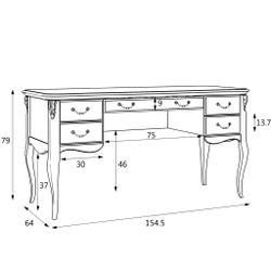 Кабинетный стол широкий R111L.1S