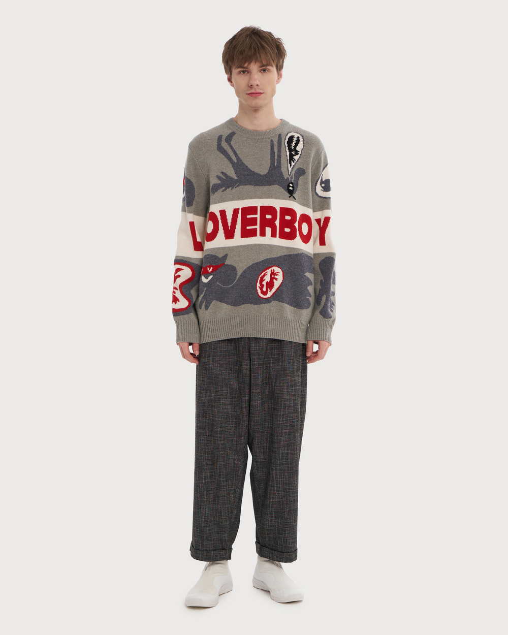 CHARLES JEFFREY LOVERBOY ДЖЕМПЕР С ЛОГОТИПОМ GREYSCALE