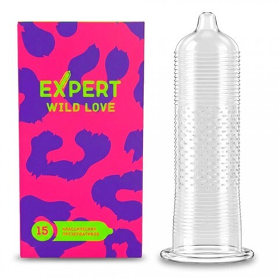 Презервативы EXPERT Wild Love, ребристый, точечный, ребристо-точечный, 15 шт