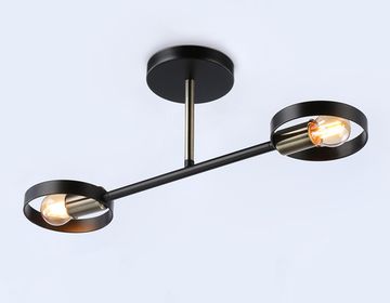 Потолочный светильник со сменной лампой 2*Е27 TR8225/2 BK/SB чёрный/бронза Traditional Ambrella