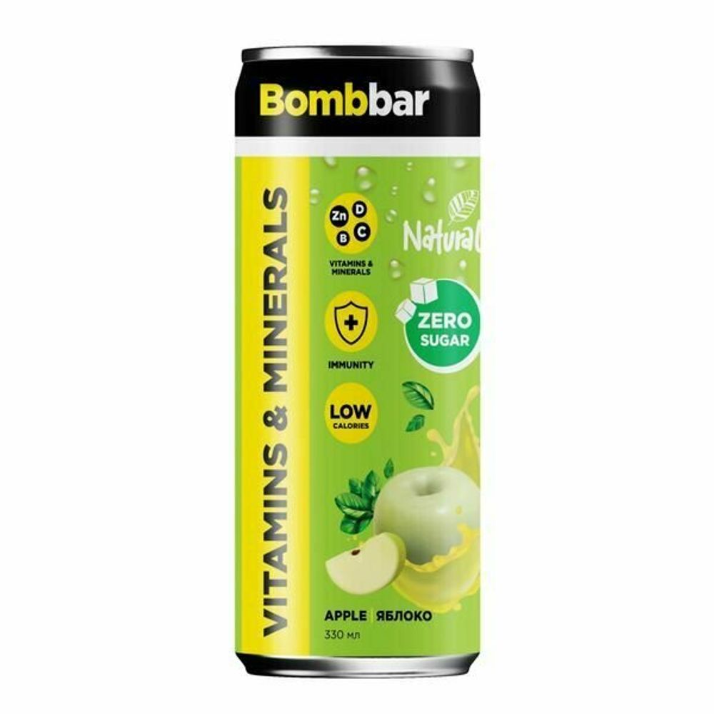 Напиток б/а BOMBBAR Лимонад со вкусом Яблока ЖБ 330 мл х 12