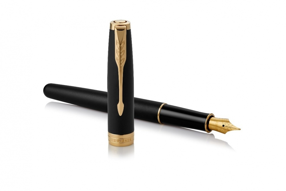 Перьевая ручка Parker Sonnet 1931516, Matte Black GT, перо: F, цвет чернил: black, в подарочной упаковке