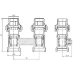 Узел нижнего подключения 1/2x3/4ЕК OGINT прямой двухтруб