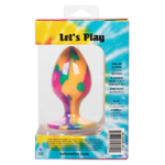 Яркая анальная пробка Cheeky Large Tie-Dye Plug - 9 см. (Цвет: разноцветный)