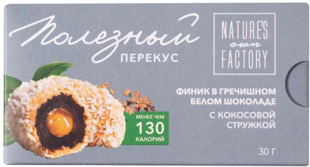 Финик в белом шоколаде с кокосовой стружкой Фабрика нашей природы 30г