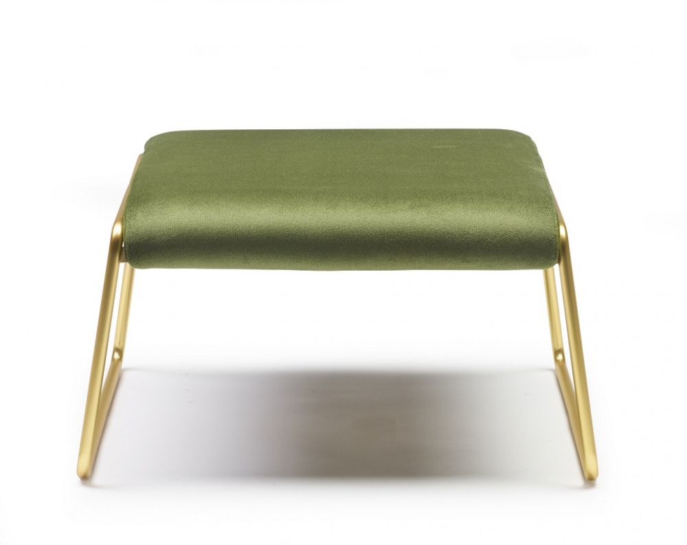 Пуф с обивкой Scab Design Lisa Lounge Pouf, сатинированная латунь, зеленый
