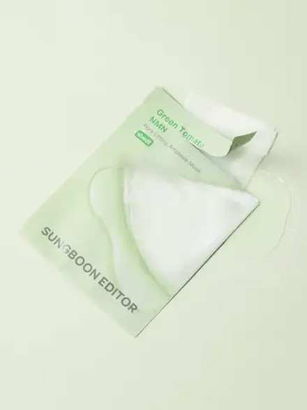 Sungboon Editor Тканевая маска для сужения пор Green Tomato NMN Pore Lifting Ampoule Mask 23 гр