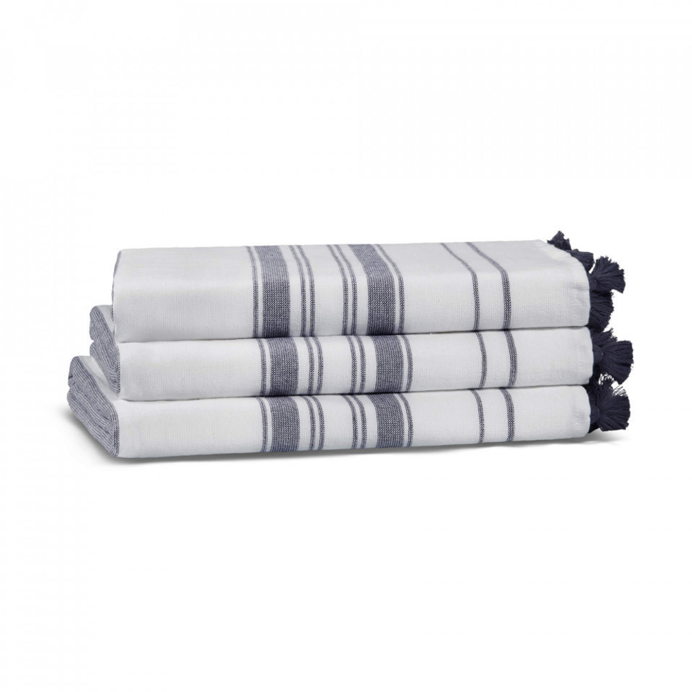 Полотенце L'appartement One Side White/Navy белый/темно-синий