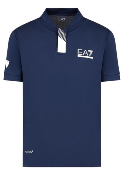 Мужское теннисное поло EA7 Man Jersey Jumper - navy blue
