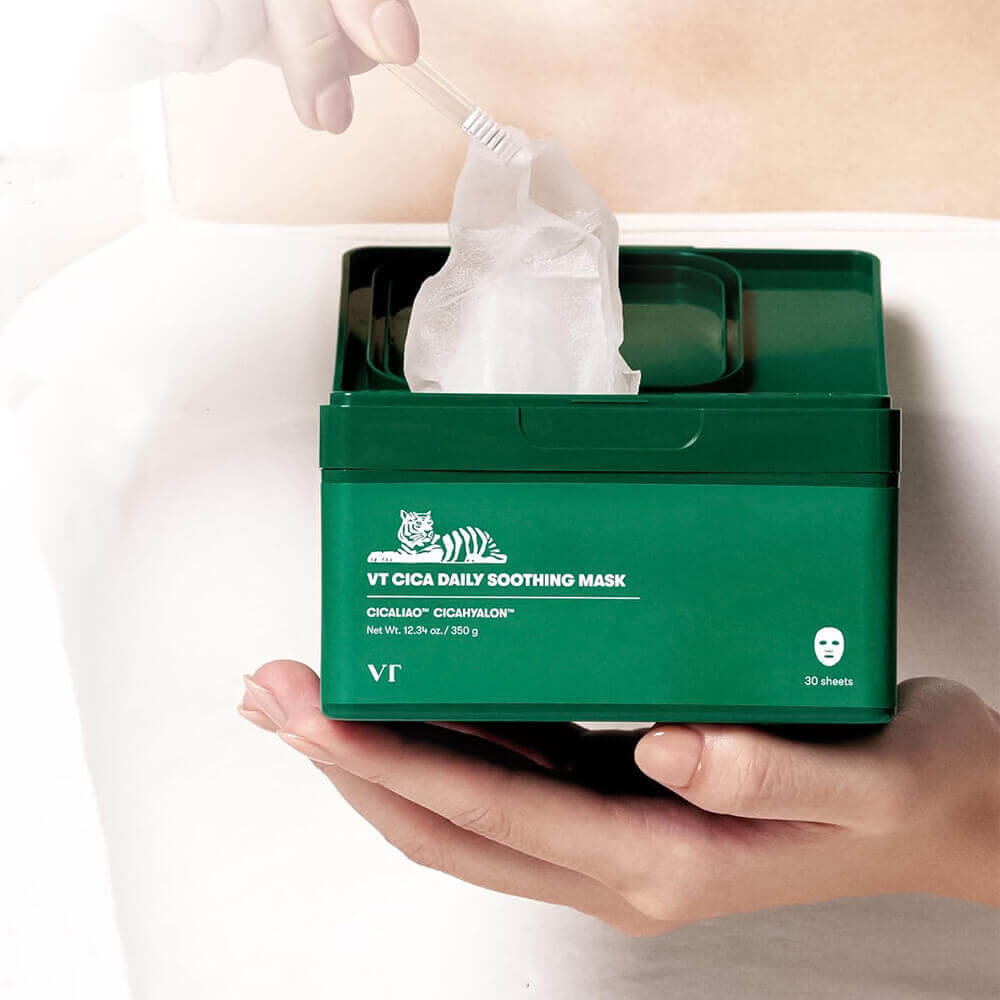 Набор успокаивающих, антикуперозных масок с центеллой VT Cosmetics Cica Daily Soothing Mask