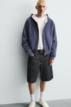 ZARA ДЖИНСОВЫЕ ШОРТЫ BAGGY FIT, ИНДИГО