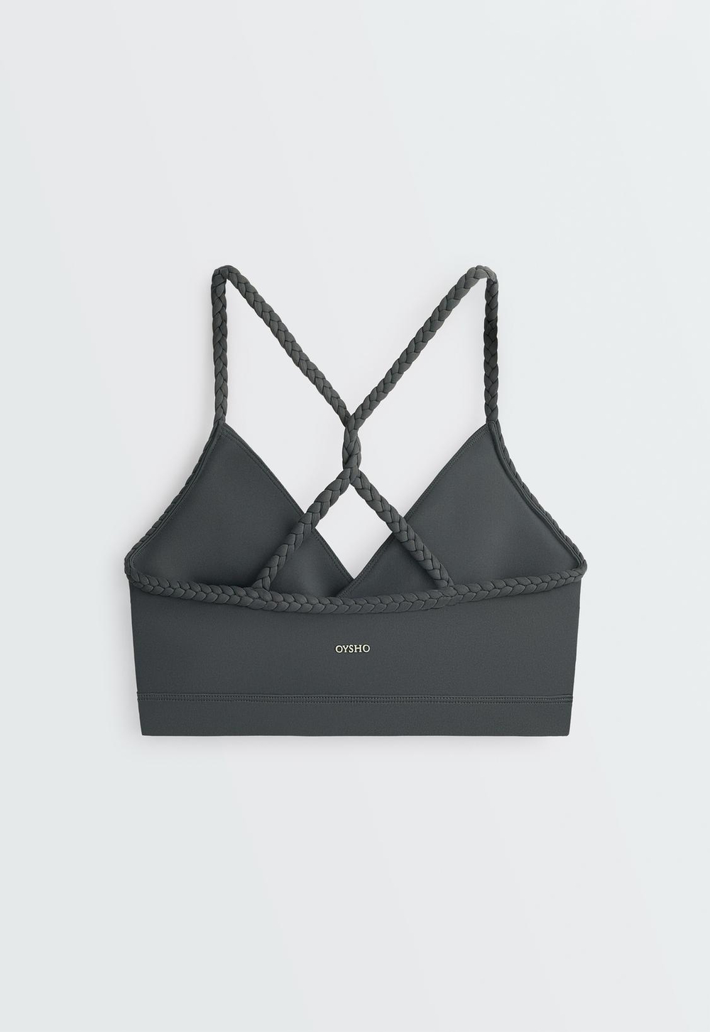 Oysho Топ Comfortlux с плетением, стальной серый