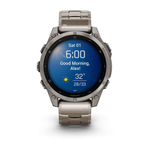 Смарт-часы Garmin Fenix 8, AMOLED Sapphire,Titanium, светло-серый титановый браслет, 010-02904-40