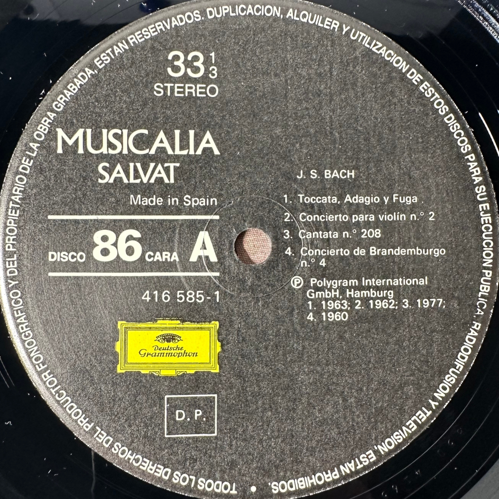 Бах Сборник Musicalia 86 (Испания 1986)