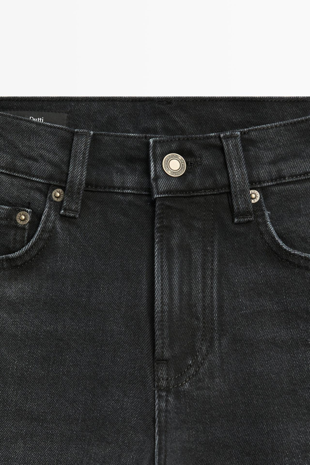 Massimo Dutti Зауженные укороченные джинсы со средней посадкой, черный